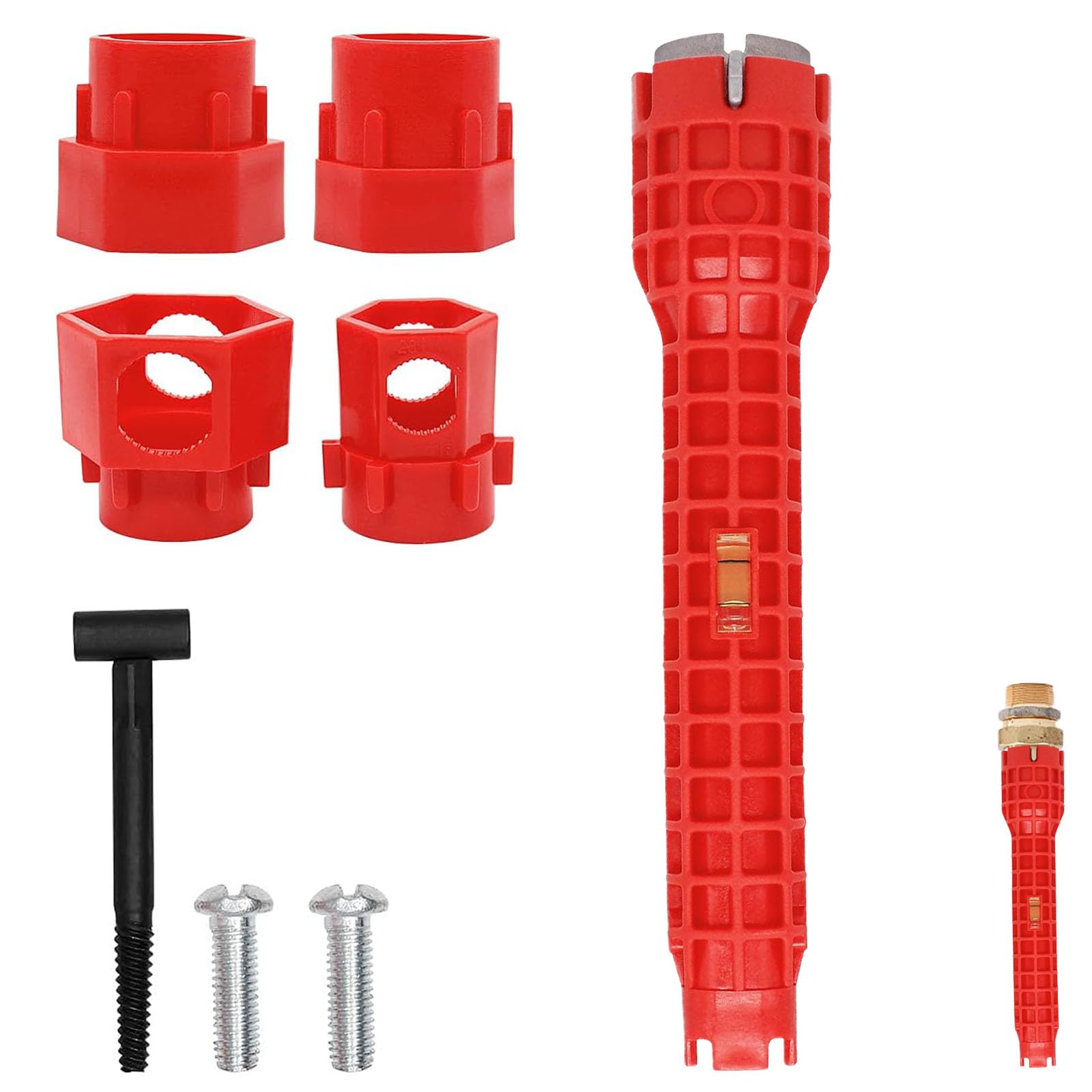 14 in 1 Plumbing Tools Plumbing Tools Reseating Tool Tap Removal Tool Tap Spanner Tap Spanner for Tight Space Plumbers Tools Tap Spanner Set for Sink Tap Plumbers Toilet Bowl for Sink Bathroom Kitchen