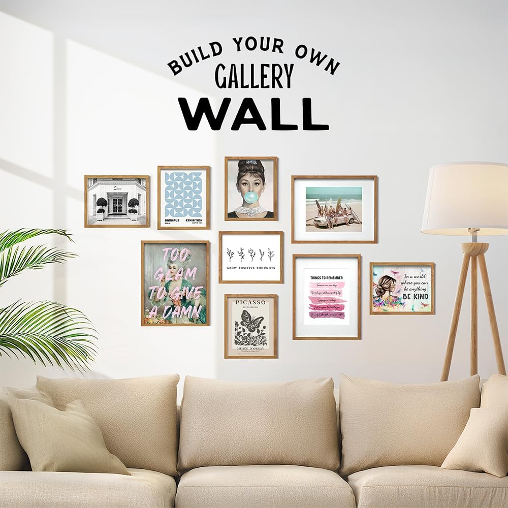 Grow Positive Thoughts Poster 8x10 FRAMED - Inspirational Wall Art & Decor - Encouragement Gifts for Women - Inspiring Quotes Wall Decor - Uplifting Encouraging Sayings - Boho Home Office Decorations