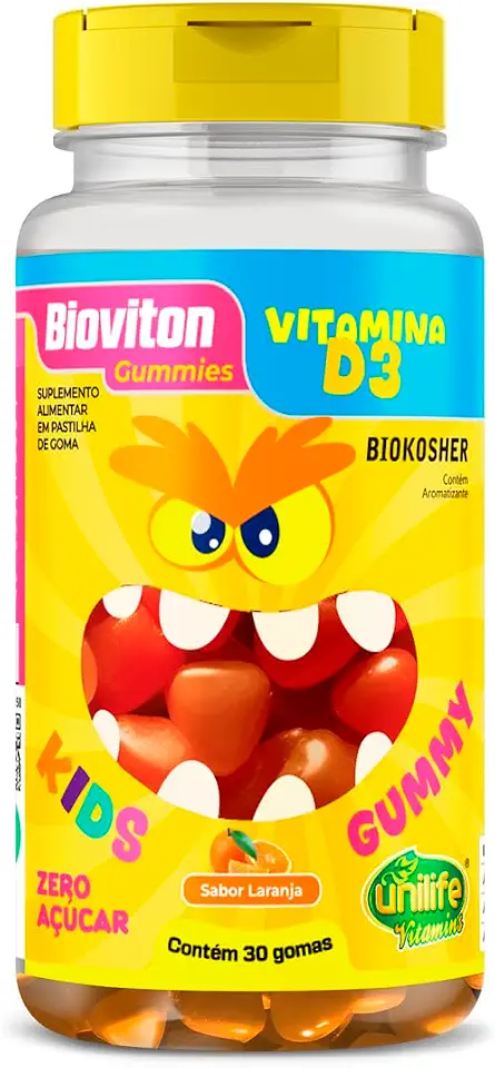 Gummy Kids Vitamina D3 Bioviton Unilife Sabor Laranja 30 Gomas