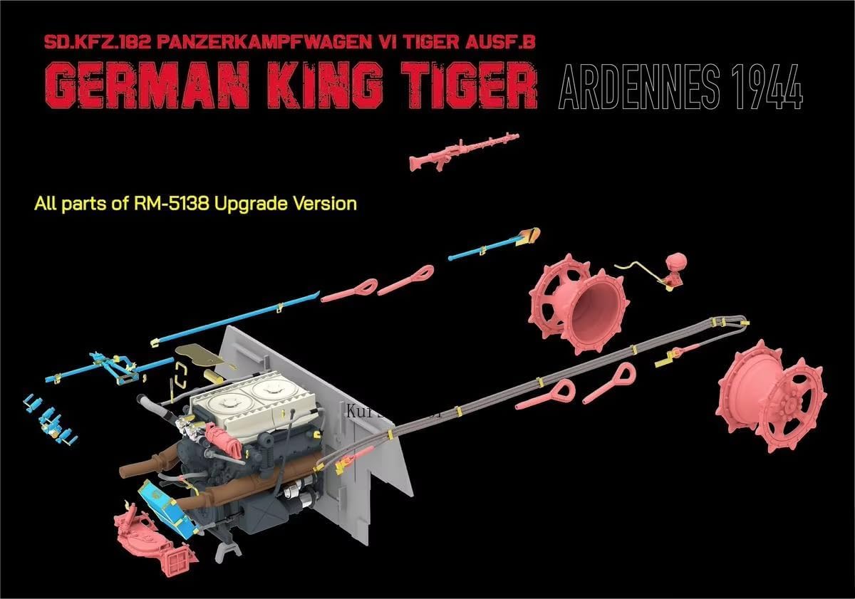 Model RFM RM-5138 1/35 German King Tiger Ardennes 1944 (Upgrade Version) Assemble Plastic Model Kit