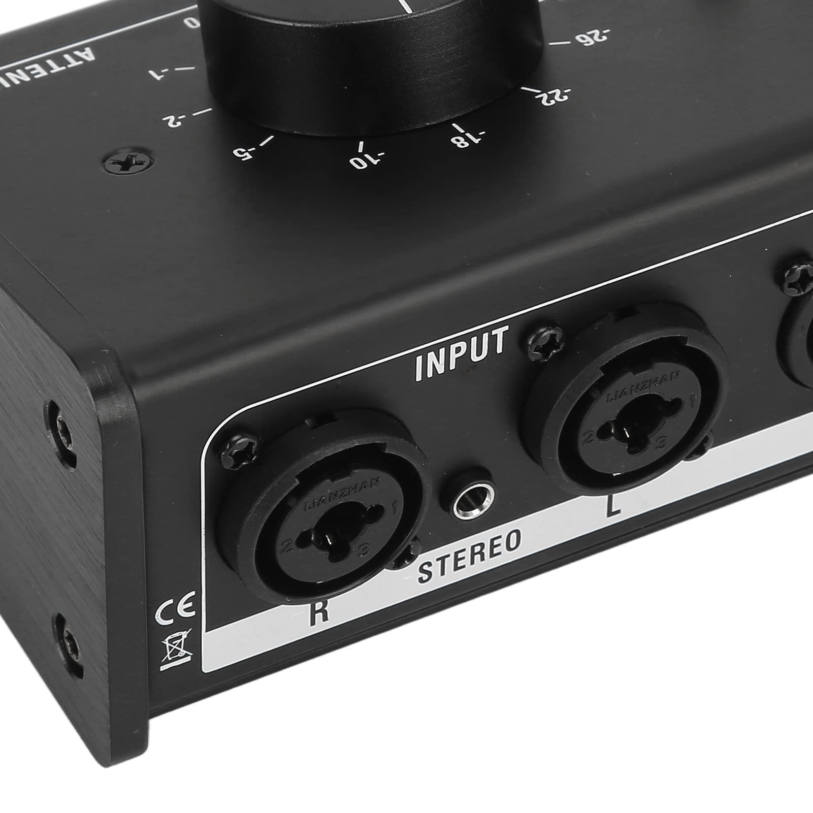 Contrôleur de volume stéréo passif, contrôleur de moniteur passif Interface XLR et 3,5 mm Réglage précis Plug and Play Contrôle de la sourdine pour ordinateur de bureau