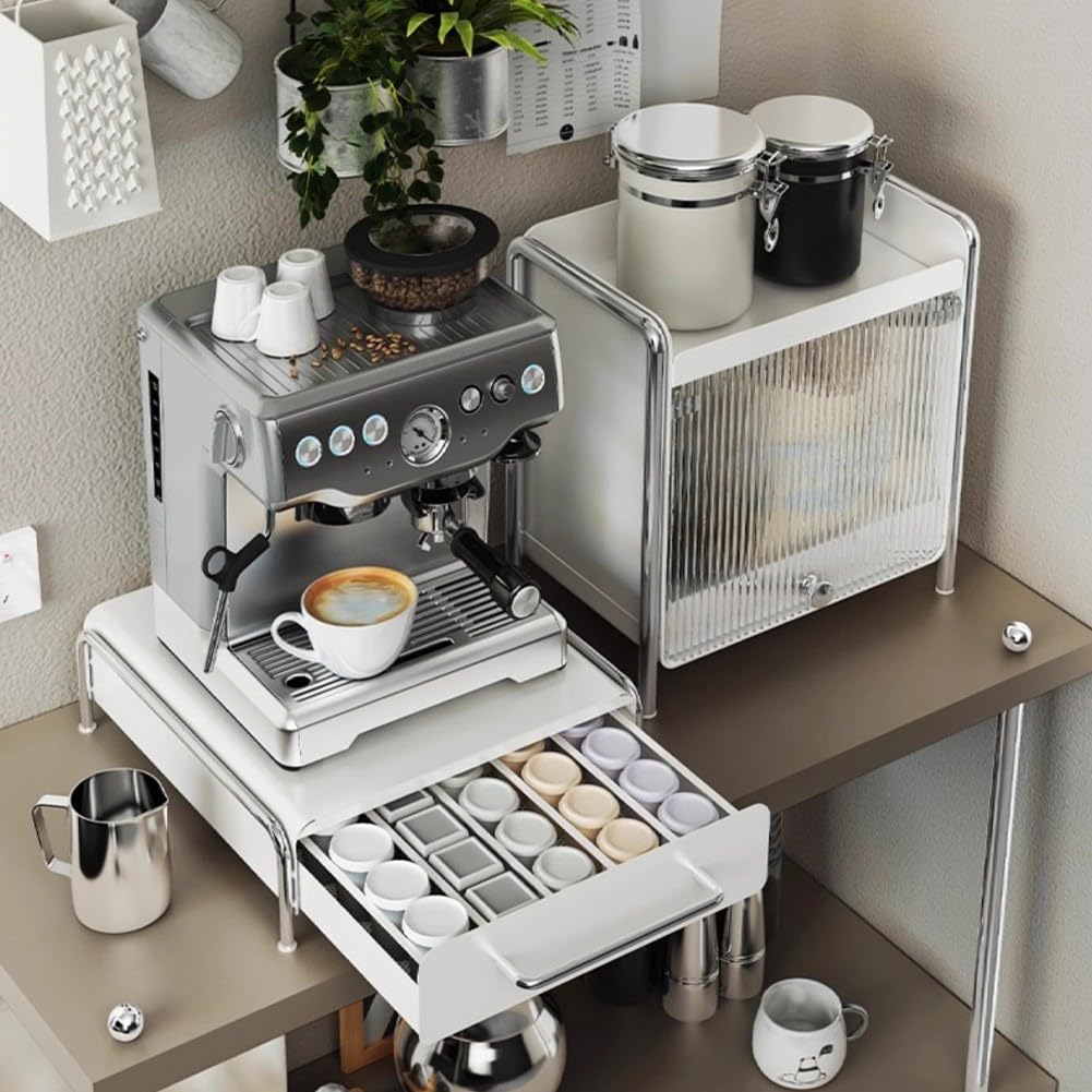 Elegancka półka na kapsułki z kawą – funkcjonalna kuchnia idealna do użytku domowego i biurowego zajmuje mało miejsca design na kapsułki Nespresso i Dolce Gusto
