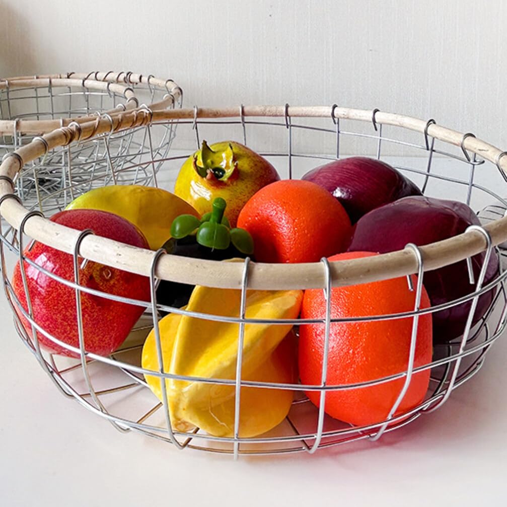 3 Stück Metall Drahtkorb aus Eisen für Obst und Eier
