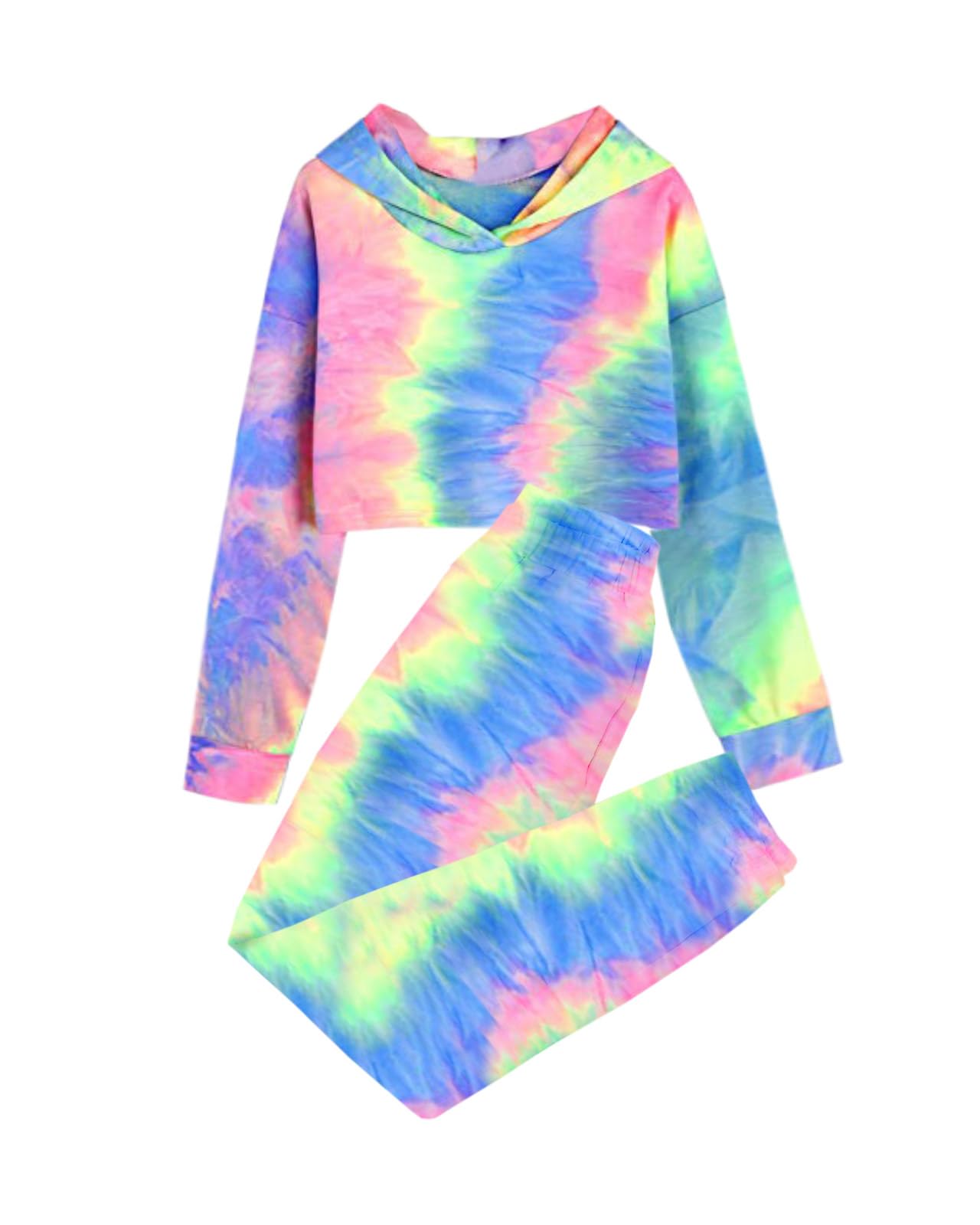 Meikulo Kids 2 Piece Outfits Girls Crop Tops Hoodies Long Sleeve Fashion Sweatshirts and Sweatpants