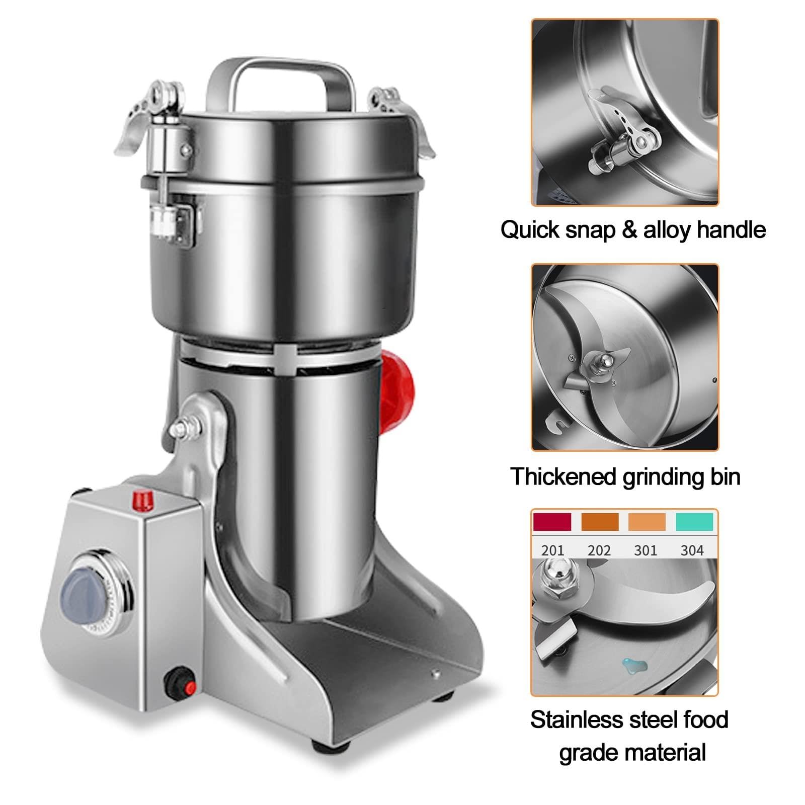 Molinillo de grano eléctrico,alta velocidad 32000r/min | Molinillo de alimentos,Molino de granos de encimera,para granos de especias secas, café, arroz, pimienta(800g)
