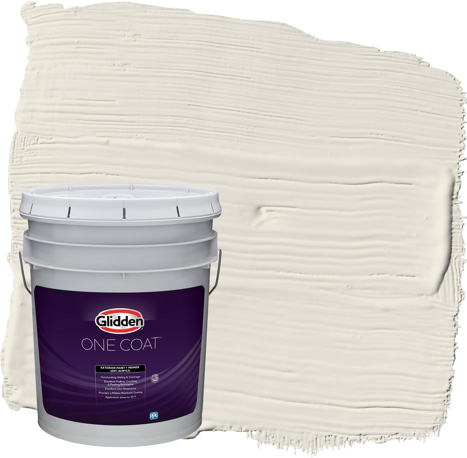Glidden Exterior Paint + Primer: Greige/Antique White, One Coat, Flat, 1-Gallon