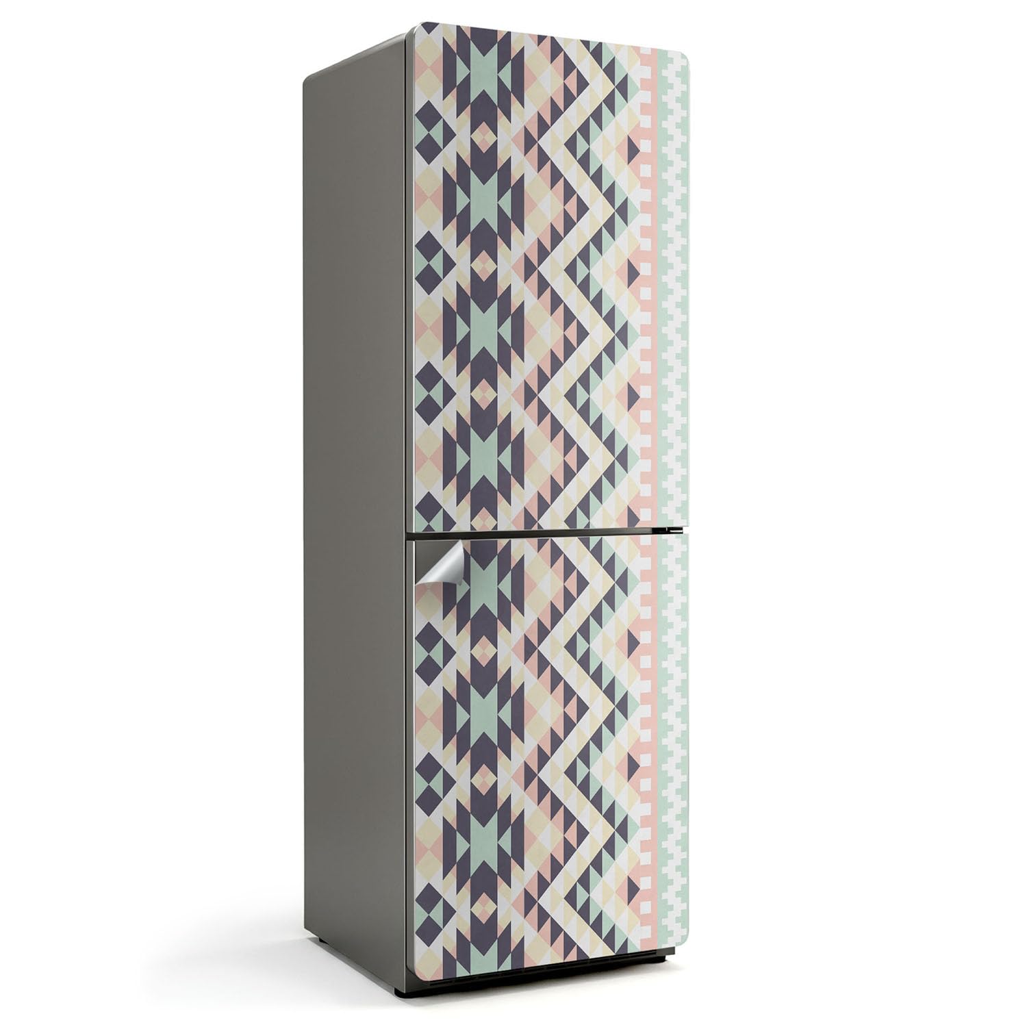Sticker pour frigo anti-rayures 60x180 - Grand autocollant lavable et couvrant motif triangle
