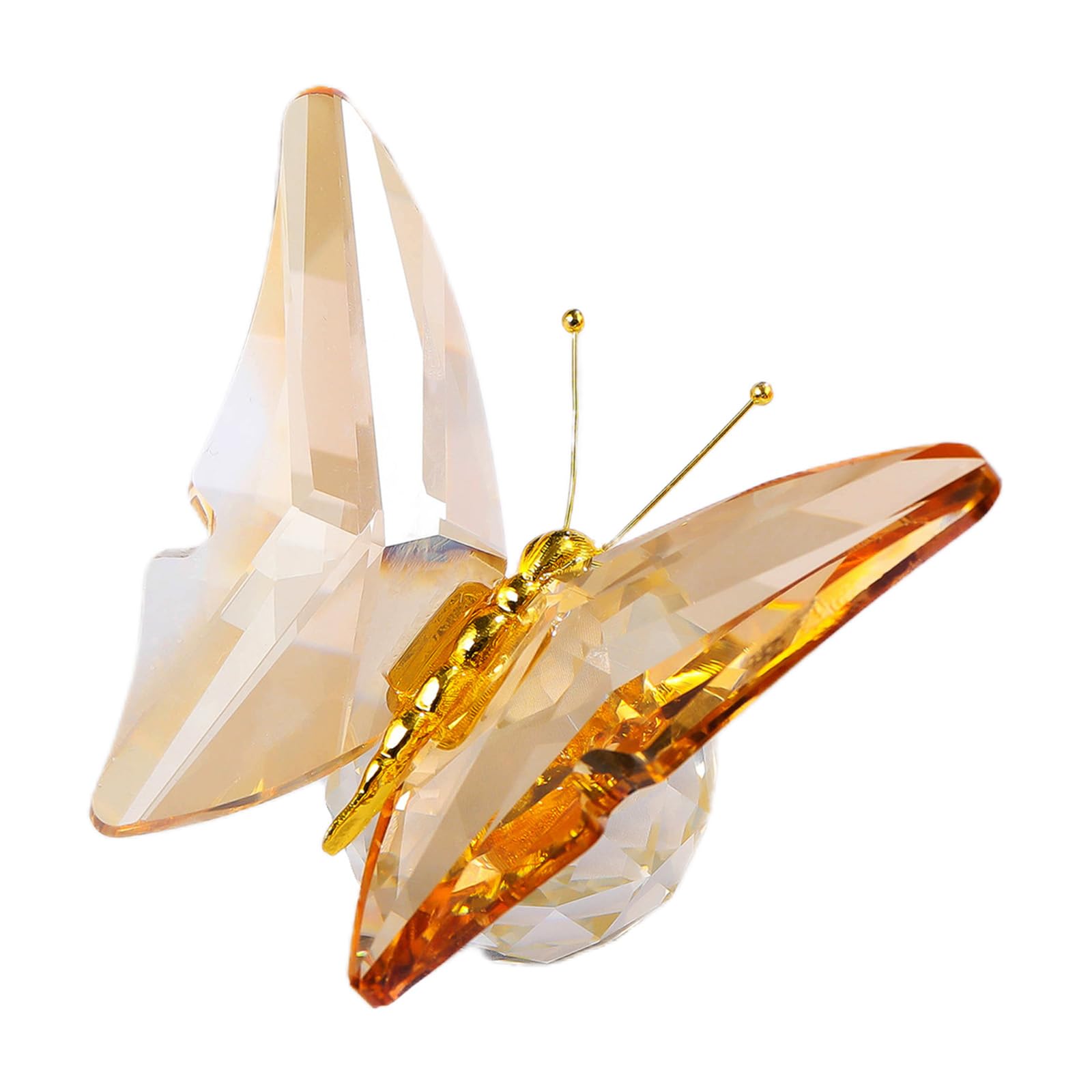 Rafgaldex B Crystal Flying Utterfly Figurine Elegant Crystal Animal Ornament With Glass Ase For Wedding Christmas Decors Gift Glass Utterfly Ornament