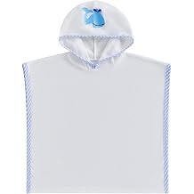 Toddler Boys Girls Hooded Poncho Towels Beachwear Sea Animal Embroidery Whale Terry Beach Swim Cover Up Swimwear