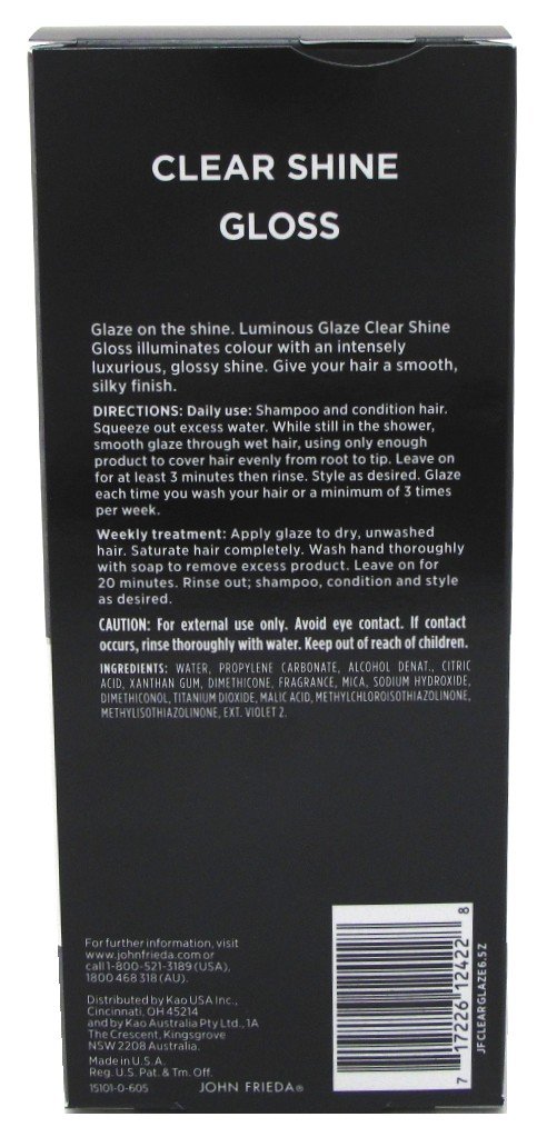 John Frieda Luminous Glaze Clear Shine Gloss 6.5 Ounce (192ml) (3 Pack)