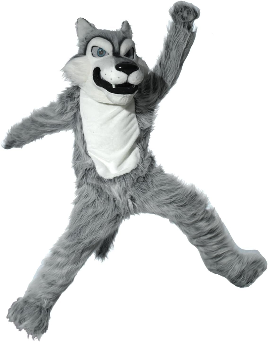 Anderson’s Gray Wolf Mascot Costume, Professional Wolf Full Body Mascot Suit with Foam Head, Built‑In Fan, Flame‑Retardant Fabric, Schools, Colleges, Sports Teams, Parades & Promotional Events