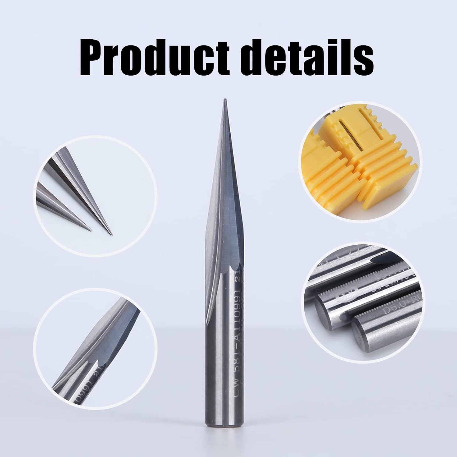 Crаzу Clеаrаnсе HUHAO 3PCS Carbide Engraving V Groove Bit 2 Flute Straig 6mm Shank 0.4mm Tip 15 Degree CNC Router Tool Blade for Steel Brass MDF Wood