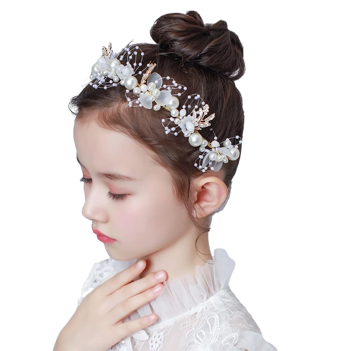 Venzina® Tiara for Girls Flower Crown for Girls 5+ Years Old, Pearl Crystal Tiara for Girls Kids, Crown Hairband for Girls Women, Stylish Princess Hair Band for Girls Party Wedding Bridal Tiara (B0CTQL9KVT) Amazon Price History, Amazon Price Tracker