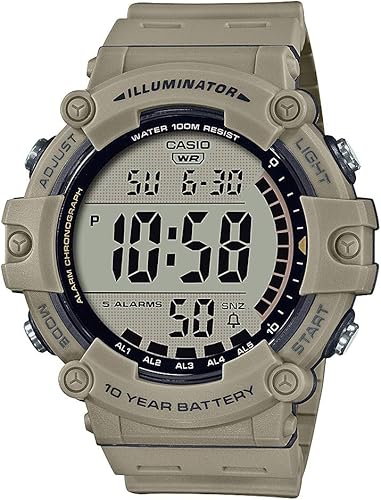 Casio Illuminator AE1500WH Series Batería de 10 años Retroiluminación LED 5 alarmas Cronómetro de 1100 segundos Reloj digital para hombre