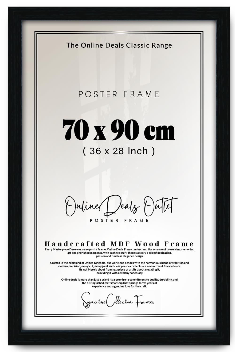 Black Online Deals | Mdf Picture Frame (70 X 90 Cm) No Mount Included For Posters, Wall Art & Home Decoration, Mdf Finish, Portrait & Landscape Hooks [ ]
