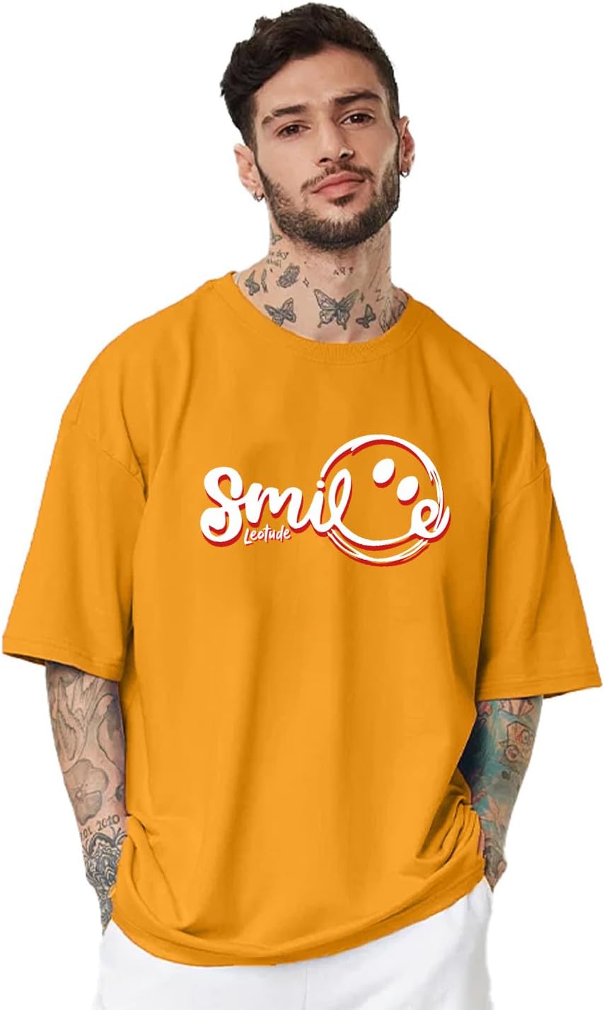 Men's Cottonblend Oversized Round Neck T-Shirt | T Shirt for Man