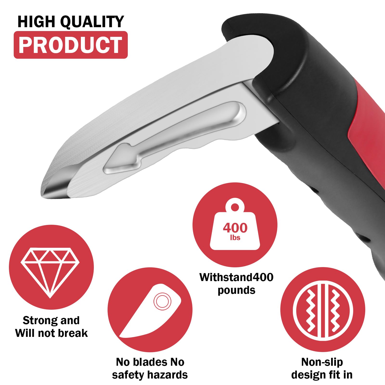 2 Pcs Car Door Assist Handle, Multifunction Car Handle Assist, Vehicle Support Handles Seatbelt Cutter Window Breaker Portable Automotive Car Handle Assist for Elderly and Car Emergency Tool (Red)