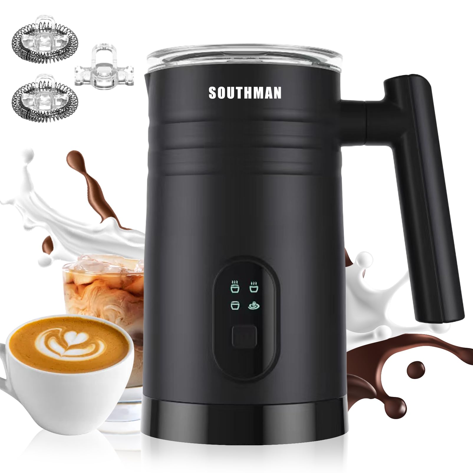Amazon.com: SOUTHMAN Electric Milk Frother, 11.8oz/350ml 4-in-1
