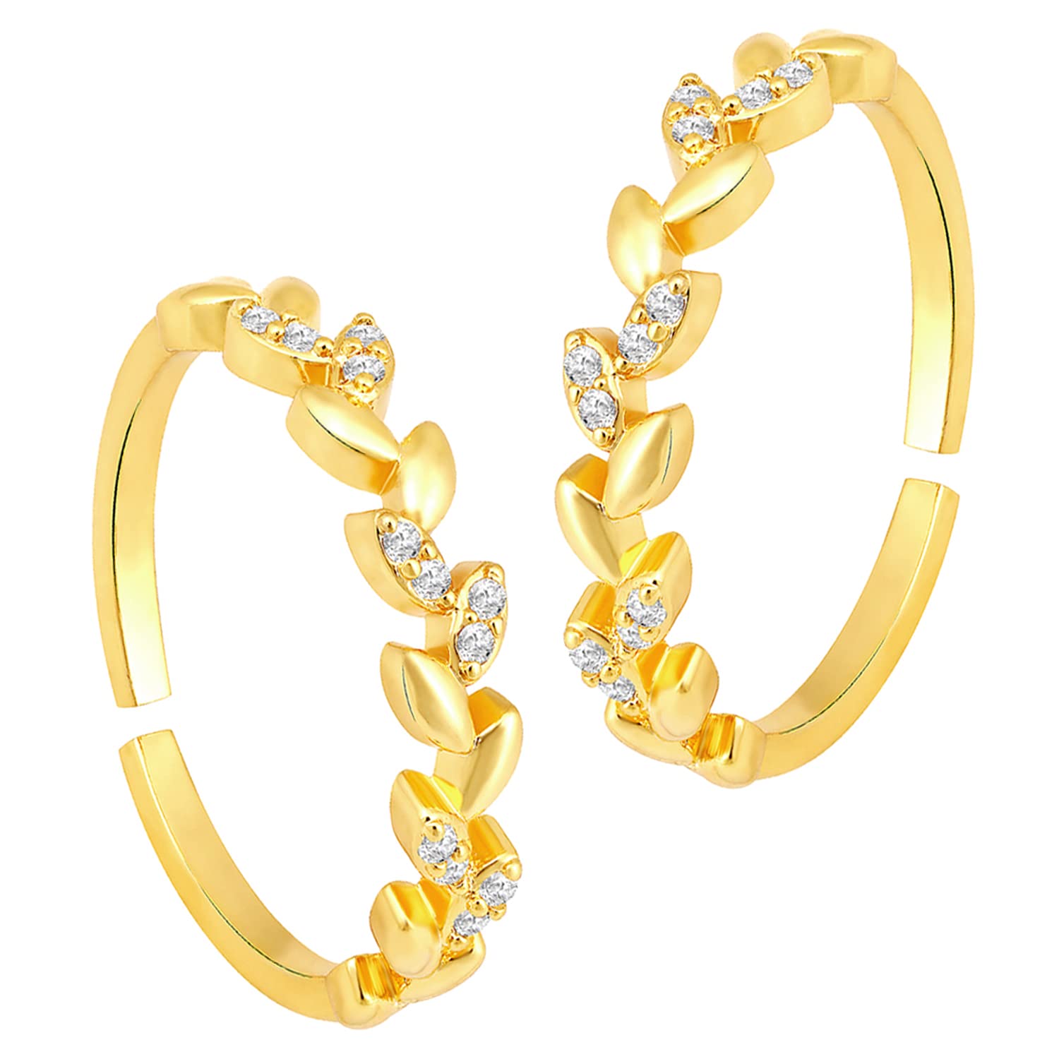 Cubic Zirconia Studded Adjustable Toe Ring Bichiya Stylish Fancy Daily Regular Jewellery for Women