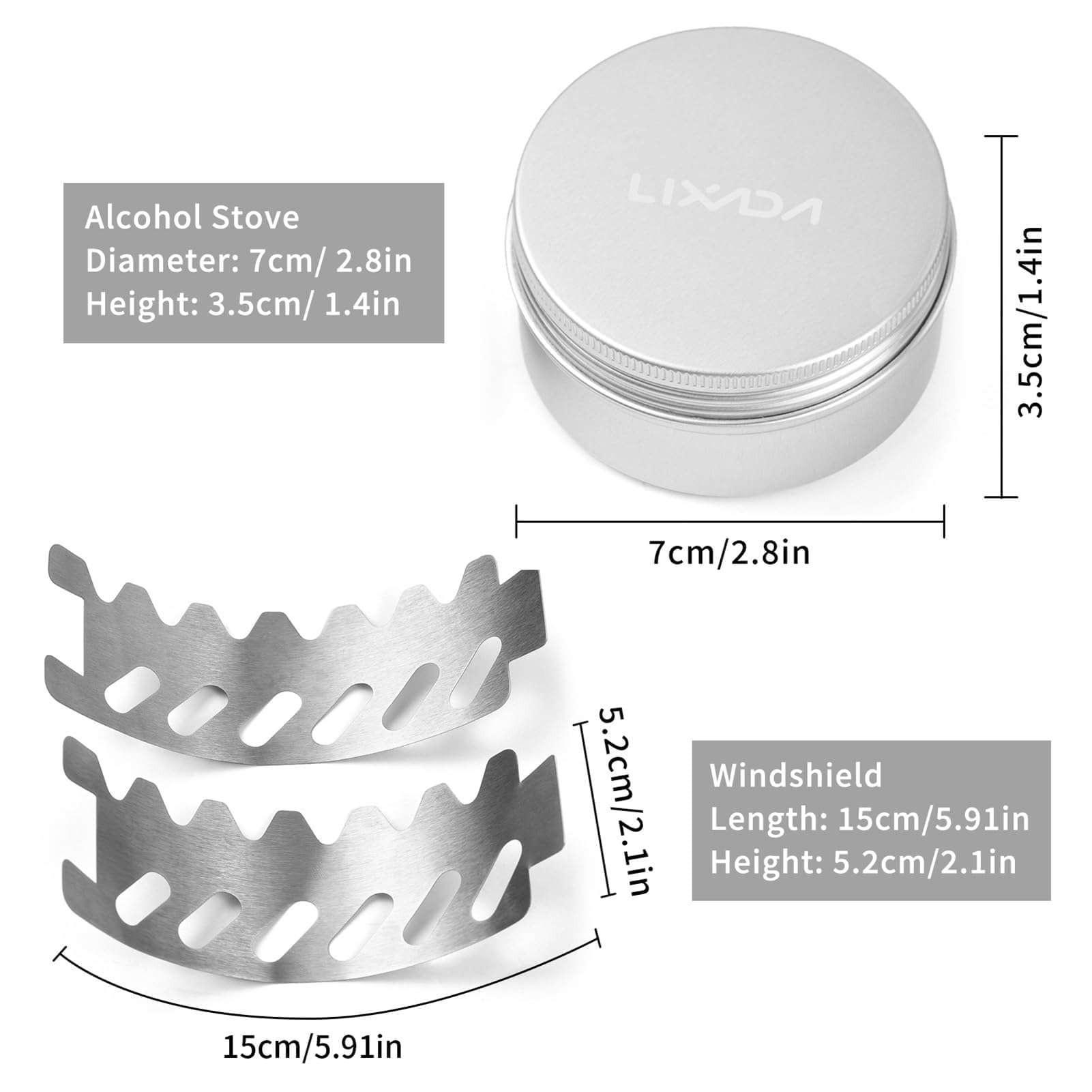 Mini kuchenka z plecakiem, palnik alkoholowy z małą szybą ze stali nierdzewnej, przenośna kuchenka kieszonkowa na kemping, wędrówki, survival, 80 ml, 2 szt