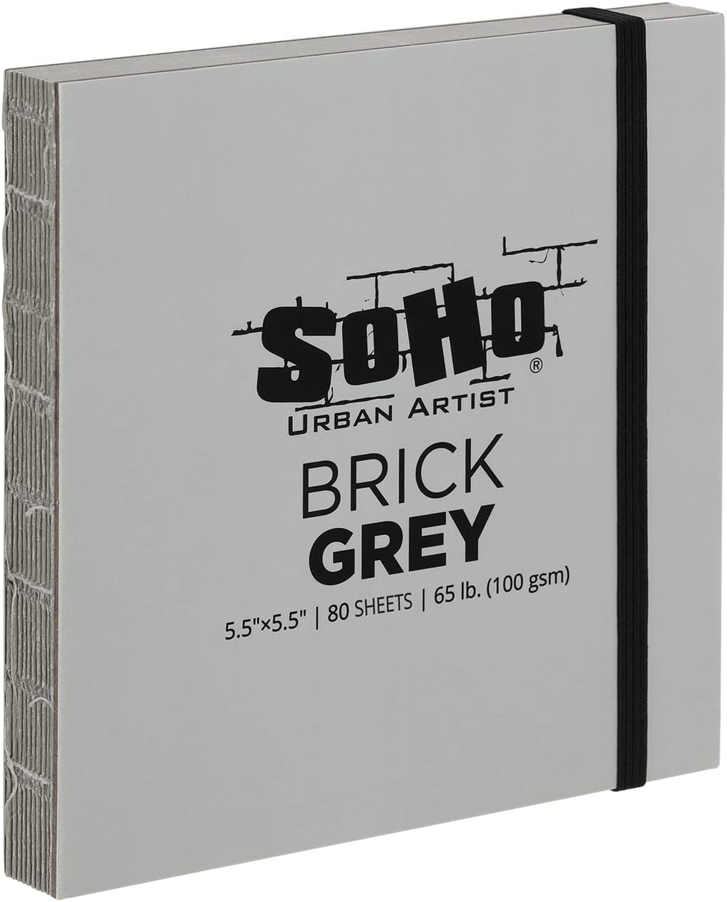 SoHo Urban Artist Brick Sketchbook Journals, 20 Pack, for Sketching, Drawing, Colored Pencils, Graphite, and More - Grey 5.5"x5.5" (100 GSM, 80 Sheets)