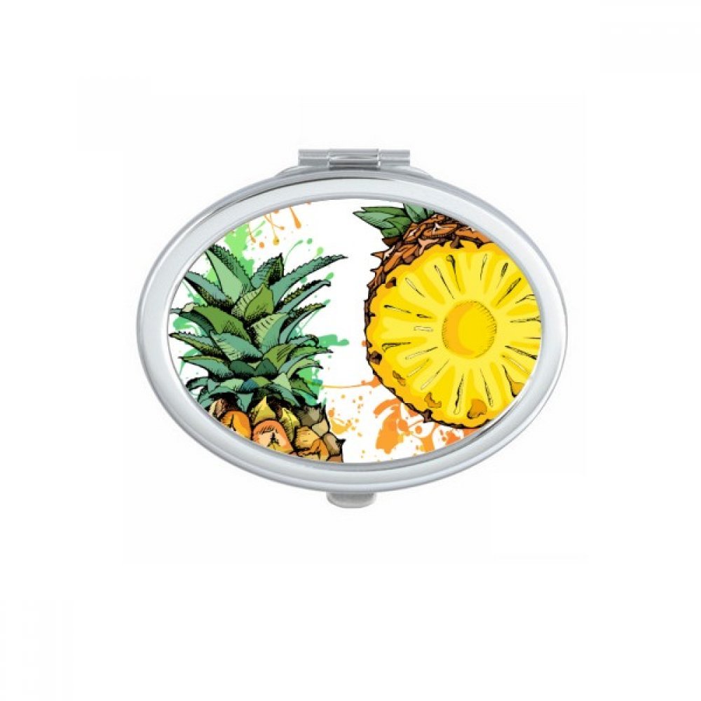 Miroir compact de poche ananas aquarelle pour corriger votre maquillage sans miroir fixe