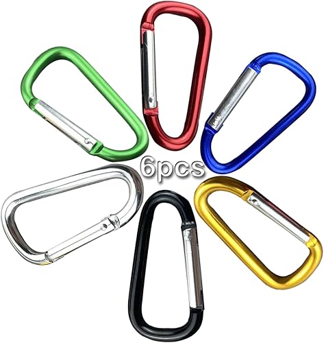 Paquete de 612 llaveros con mosquetón de 3 pulgadas Anillo en D de aluminio Caribiniers ganchos para trabilla para cinturón, botella de agua,