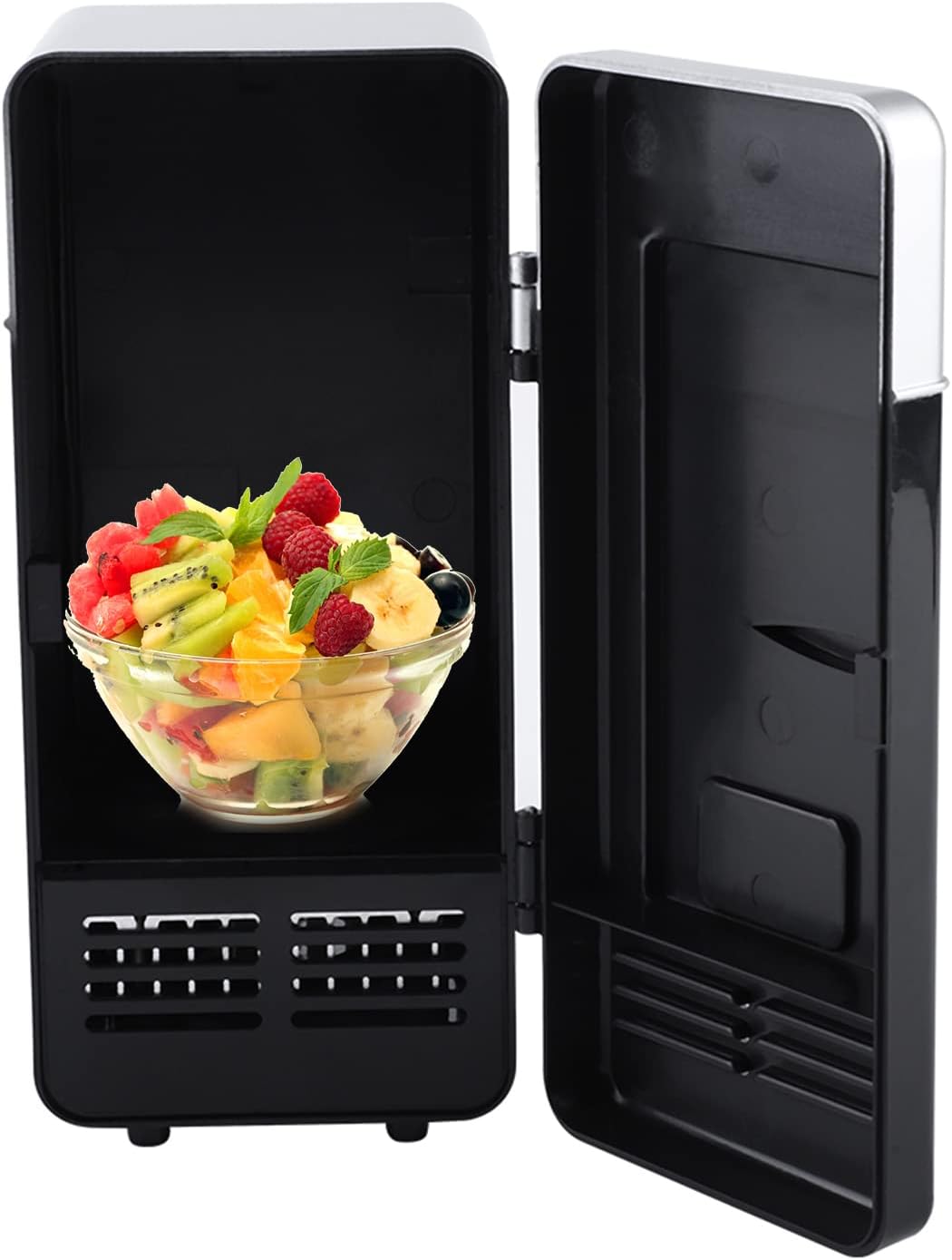 Mini Fridge,Portable Cooler and Warmer, Portable LED Mini USB Refrigerator Drinks Beverage Cans Refrigerator, Mini Fridge for Bedroom Car Office Desk Dorm Room
