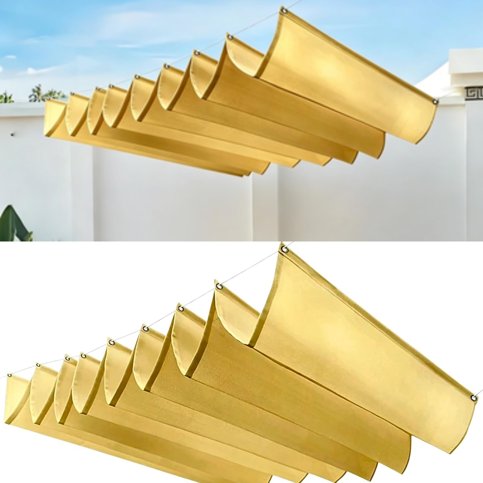 Toile rétractable pergola 125 x 420 imperméable et bâche protection UV