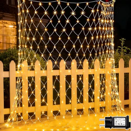 Redefun Rideau Lumineux Exterieur 2 Pièces 200 LED 3m x 2m Filet Lumineux Exterieur, 8 Modes Étanche IP44 Guirlande Lumineuses Filet pour Décoration...