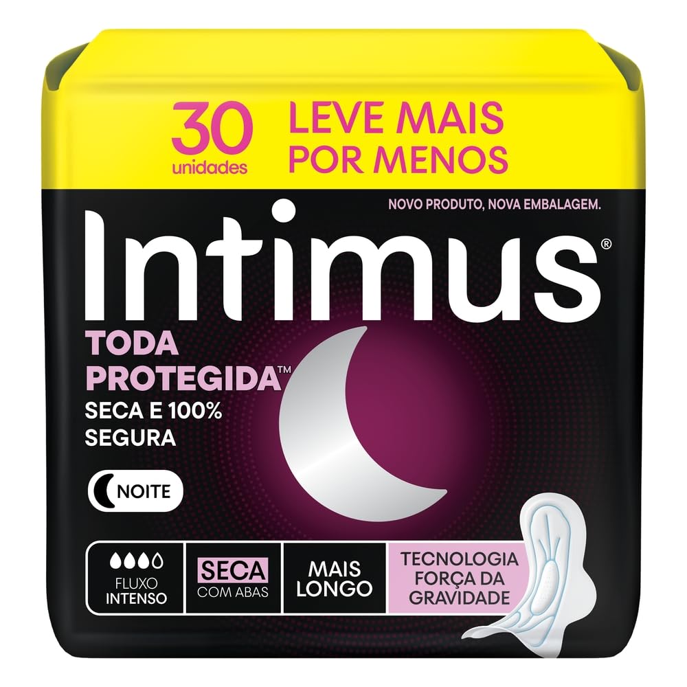 Absorvente Intimus Toda Protegida Noturno Seca Com abas 30 un