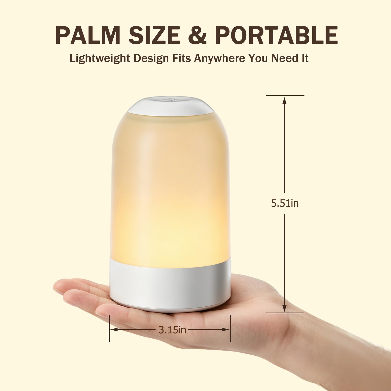 Lampada da comodino con funzione touch, luce notturna per bambini e adulti, luce uovo con timer, dimmerabile, piccola, senza fili, lampada da tavolo per comodino, camera da letto, cameretta dei