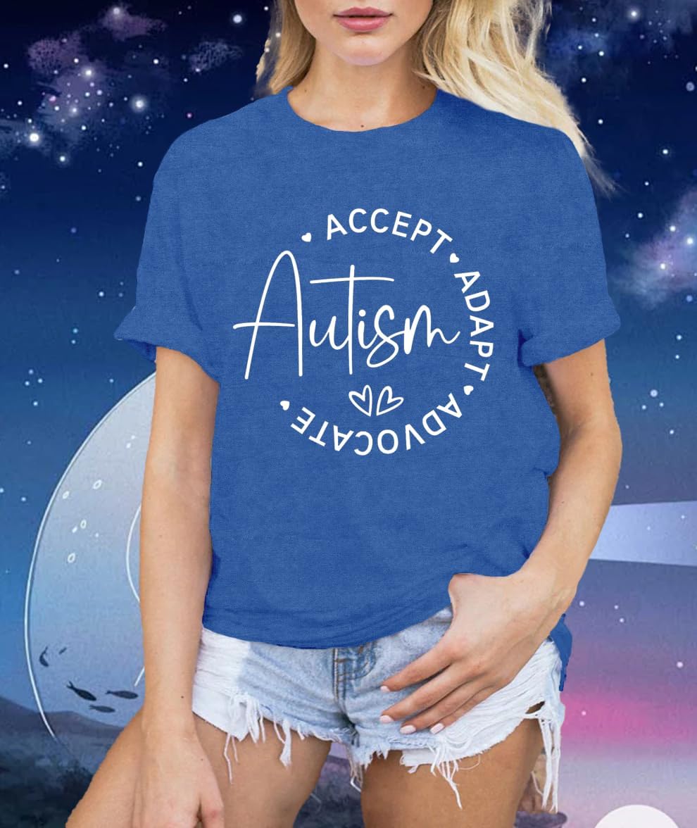 LBP Autism Awareness Shirt for Women Mental Health T-Shirt Be Kind Autism Tee Inspirational Tops - Image 4