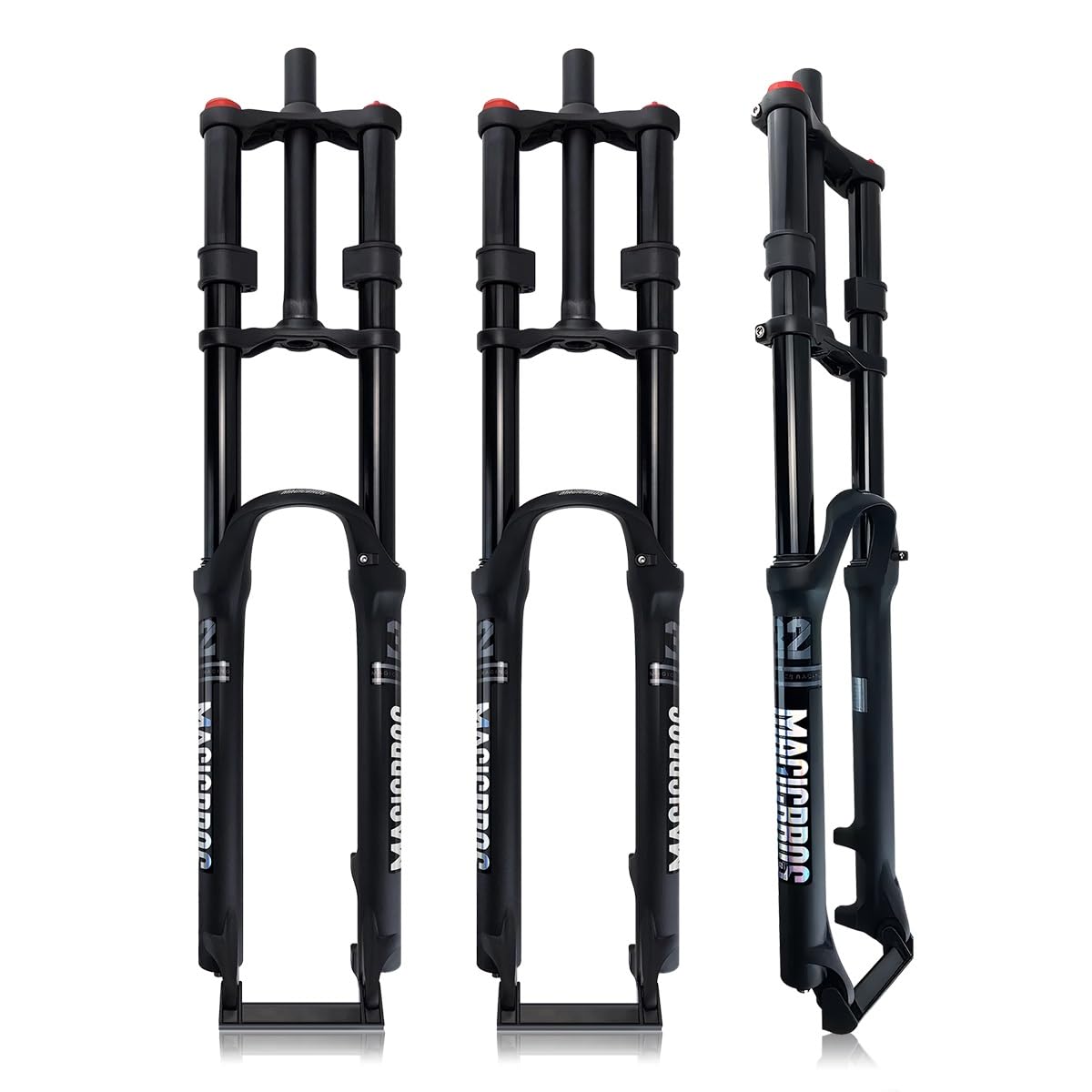 KANGXYSQ 26 27.5 29inch DH Mountain Bike Suspension Fork 1-1/8" Straight Air Fork Travel 180mm 9 * 100mm Double Crown Downhill Fork QR Disc Brake Front Fork Manual Lockout(Black,29")
