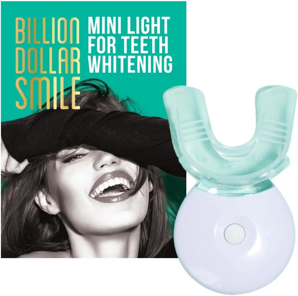 Billion Dollar Smile 5 LED Teeth Whitening Light Kit with Mouth Guard - Professional LED Teeth Whitening System for Accelerated Whitening Results, Compatible with Most Gels, Battery Operated, 1 Count