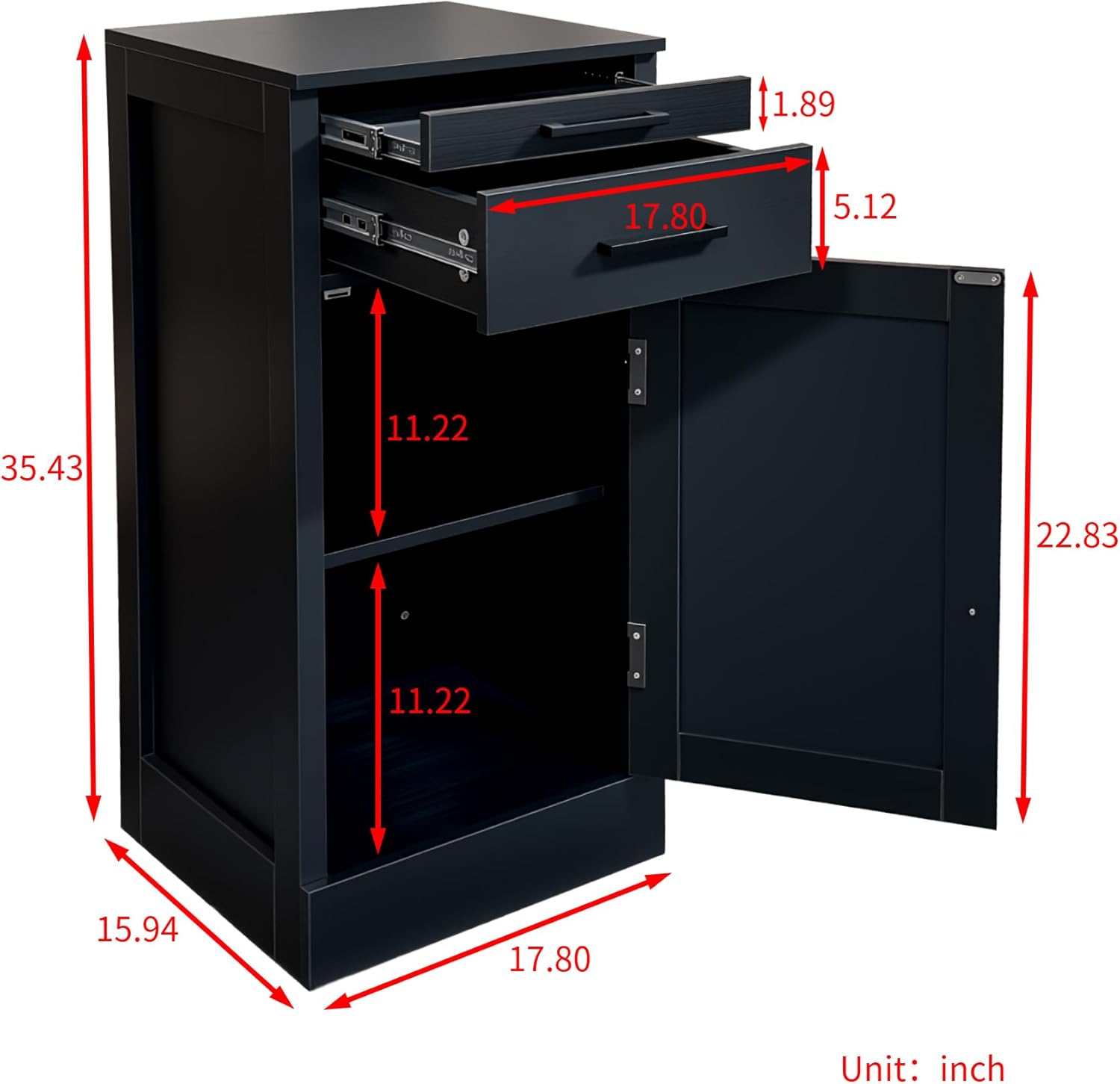 WERSMT Wine Cabinet Freestanding Floor with 2 Drawers, Wood Wine Rack Counter for Small Space, Farmhouse Stackable Modular Wine Bottle Holder Rack, Black