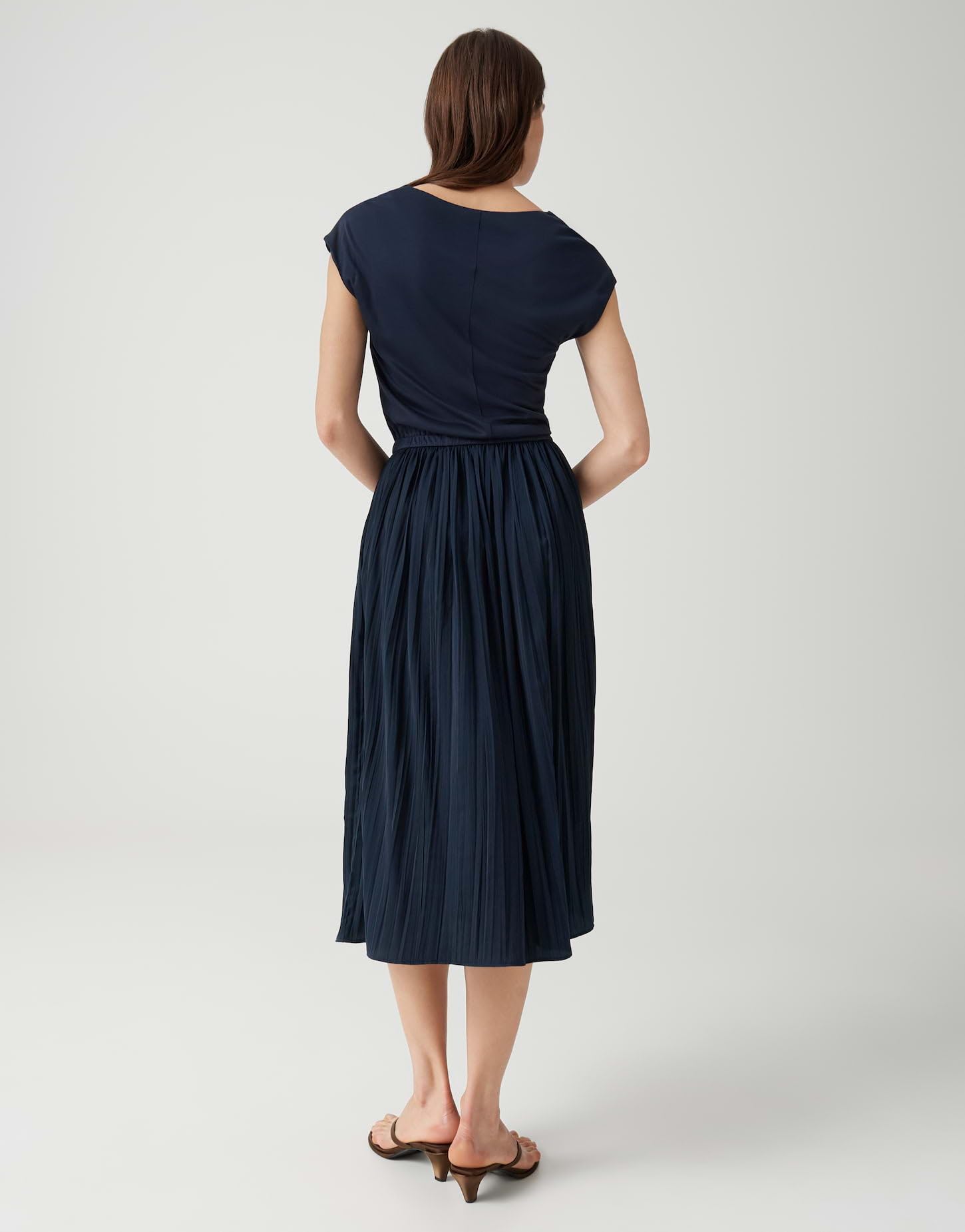 OPUS Damen Midikleid | Plissiertes Midikleid mit Jerseytop