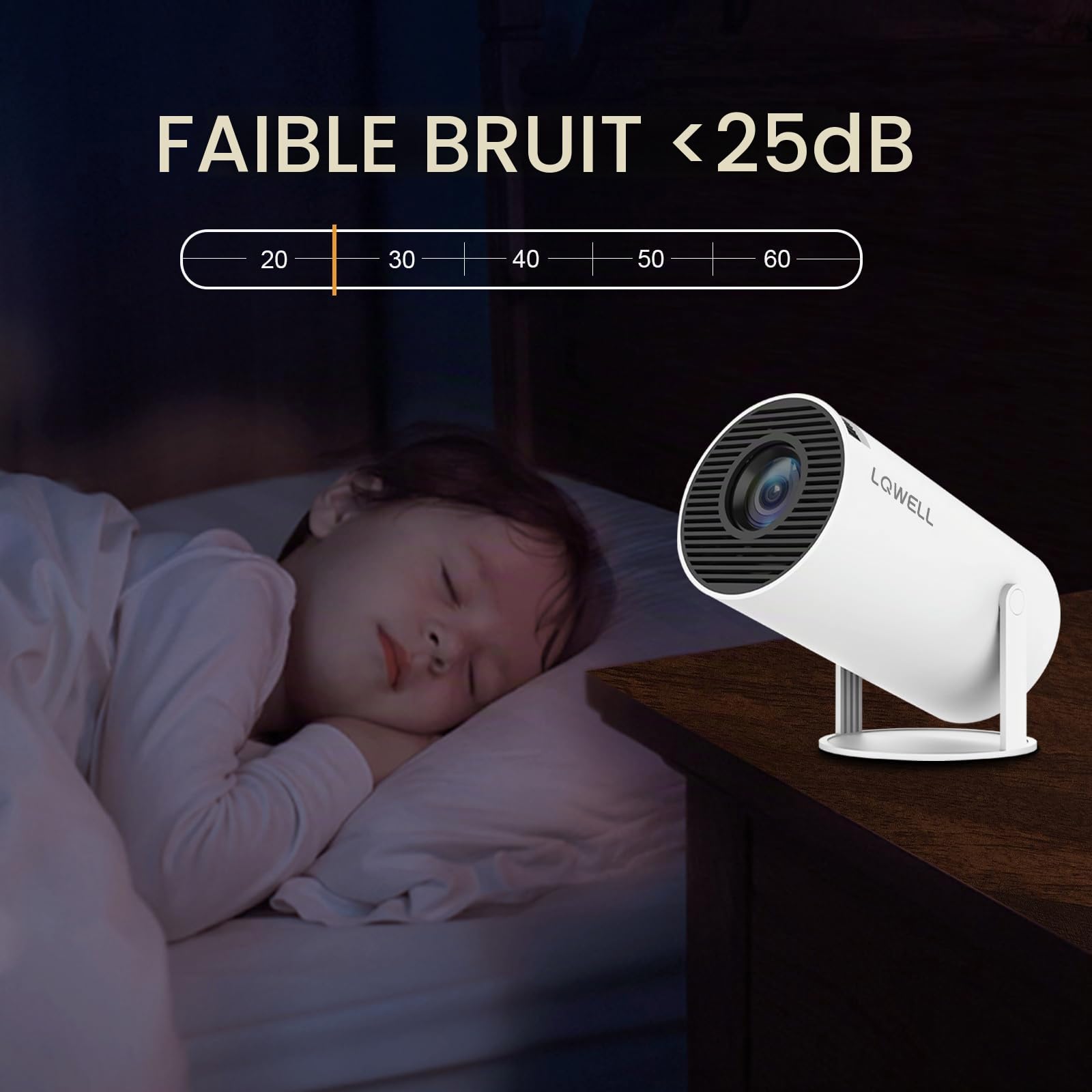 LQWELL Mini projecteur HY300 Pro, Compatible 4K 1080P, avec Android 11, Wi-FI 6, Bluetooth 5.0, Compatible Airplay et Miracast, pour Android/iPhone/PC/Mac/Switch