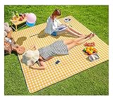 Picknickdecke Campingdecke XXL 200 x 200 cm - Wärmeisoliert mit Wasserdichter Unterseite mit Tragegriff Faltbare Stranddecke Picknickdecken für Camping Wandern Reisen