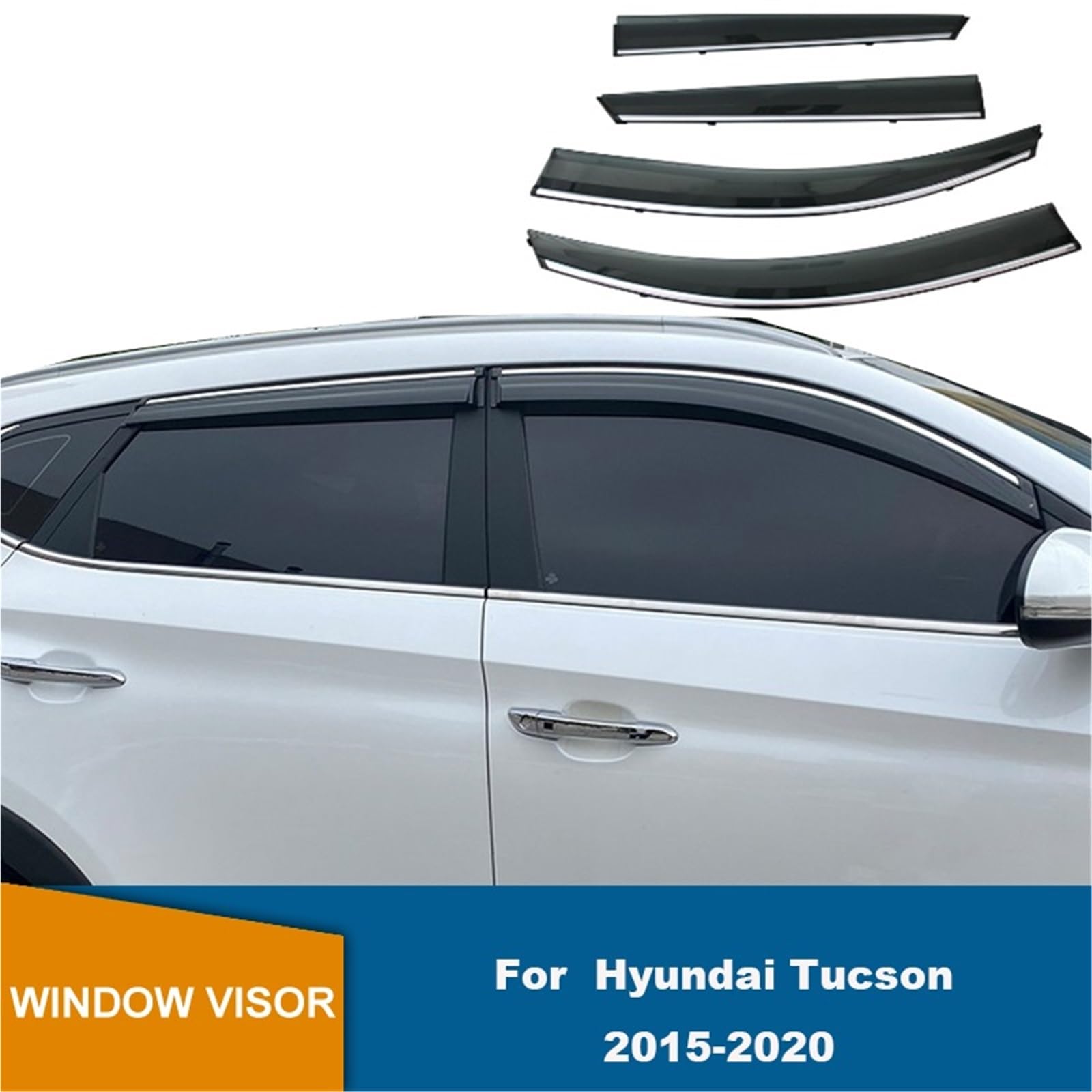 Pompa ciśnieniowa wspomagania Pasuje do Hyundai Tucson 2015 2016 2017 2018 2019 2020 Osłona przeciwwiatrowa, osłona przeciwsłoneczna, osłona przeciwdeszczowa(Chrome Strip-Carbon)