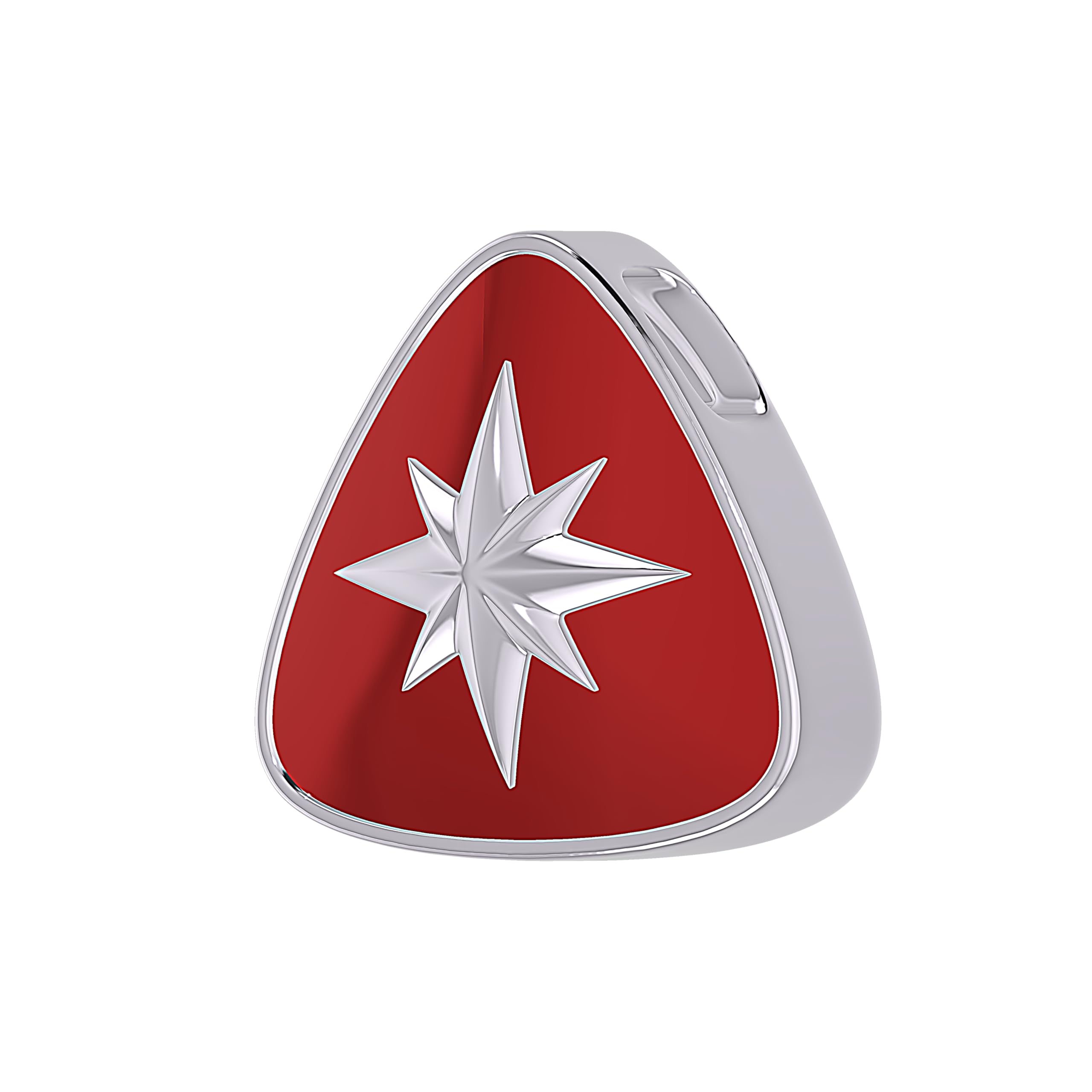925 Sterling Silver North Star Pendant for Men and Women, Red Enamel, Fine Silver, 925 Silver, Cubic Zirconia, 2 Grams-image-32