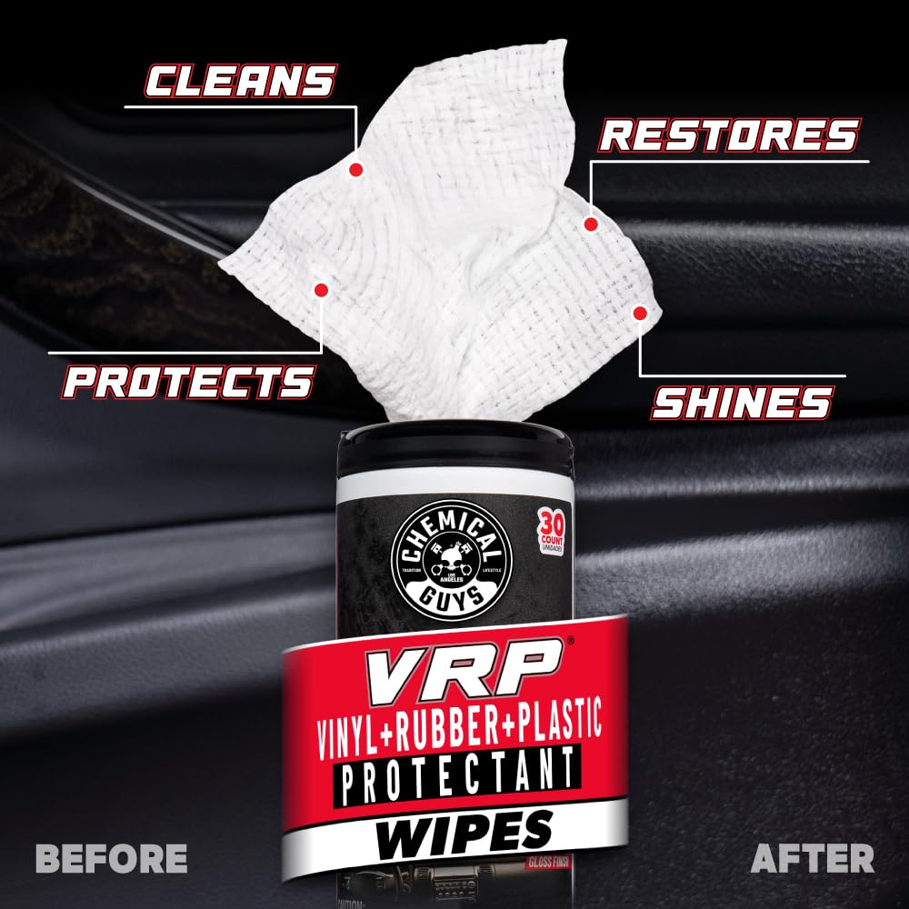 Chemical Guys Canister Wipes - VRP Total Car Interior Cleaner Protectant Great for Cars Trucks SUVs RVs More — view 3