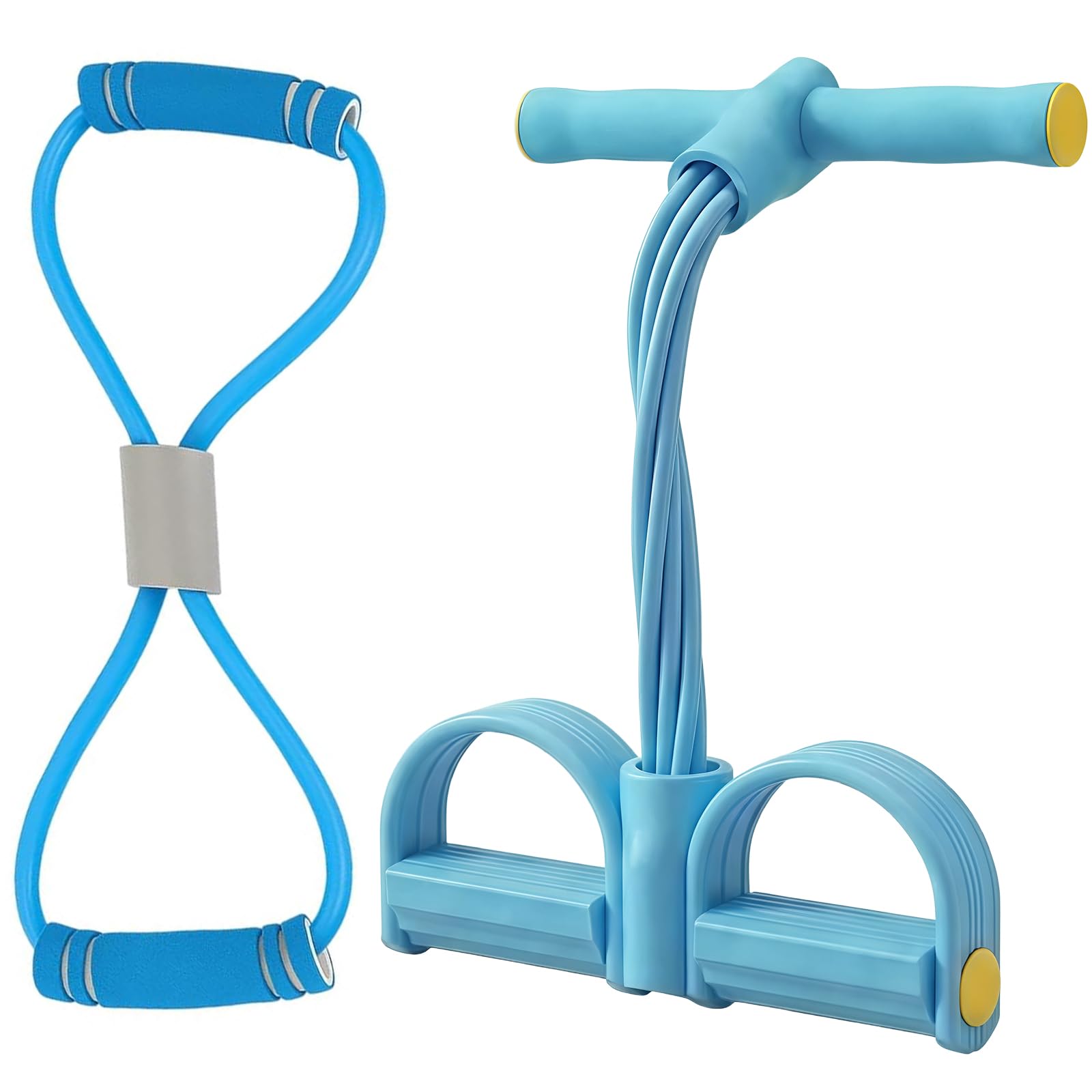 6-Tube Pedal Resistance Band with Handles - Sit Up Pull Rope for Full Body Workout, Home Gym Training, Yoga, Resistance Band Figure 8, Abdominal, Leg, Arm, Waist Toning & Slimming Equipment