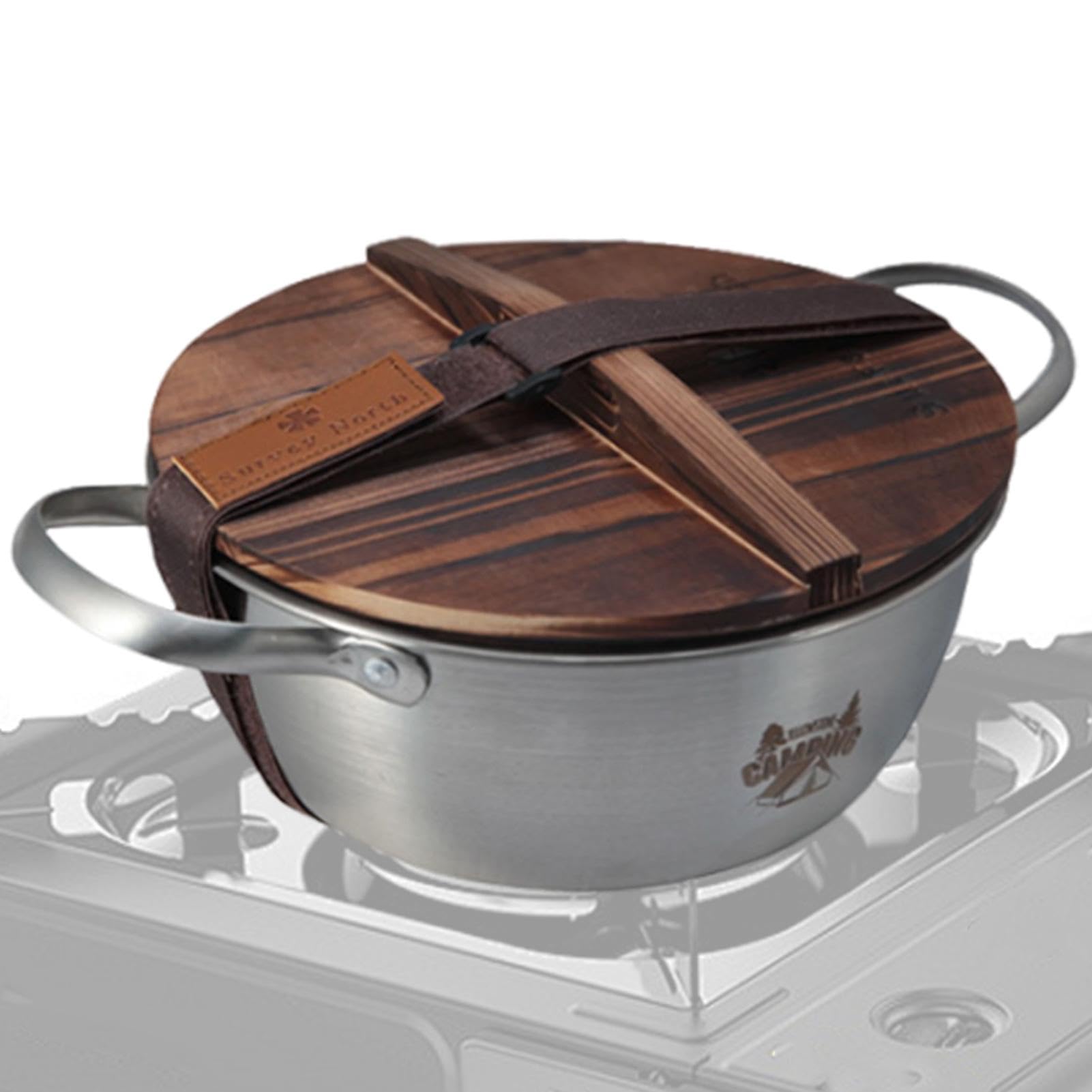 Faitout inox à chauffe uniforme pour barbecue et cuisson extérieure
