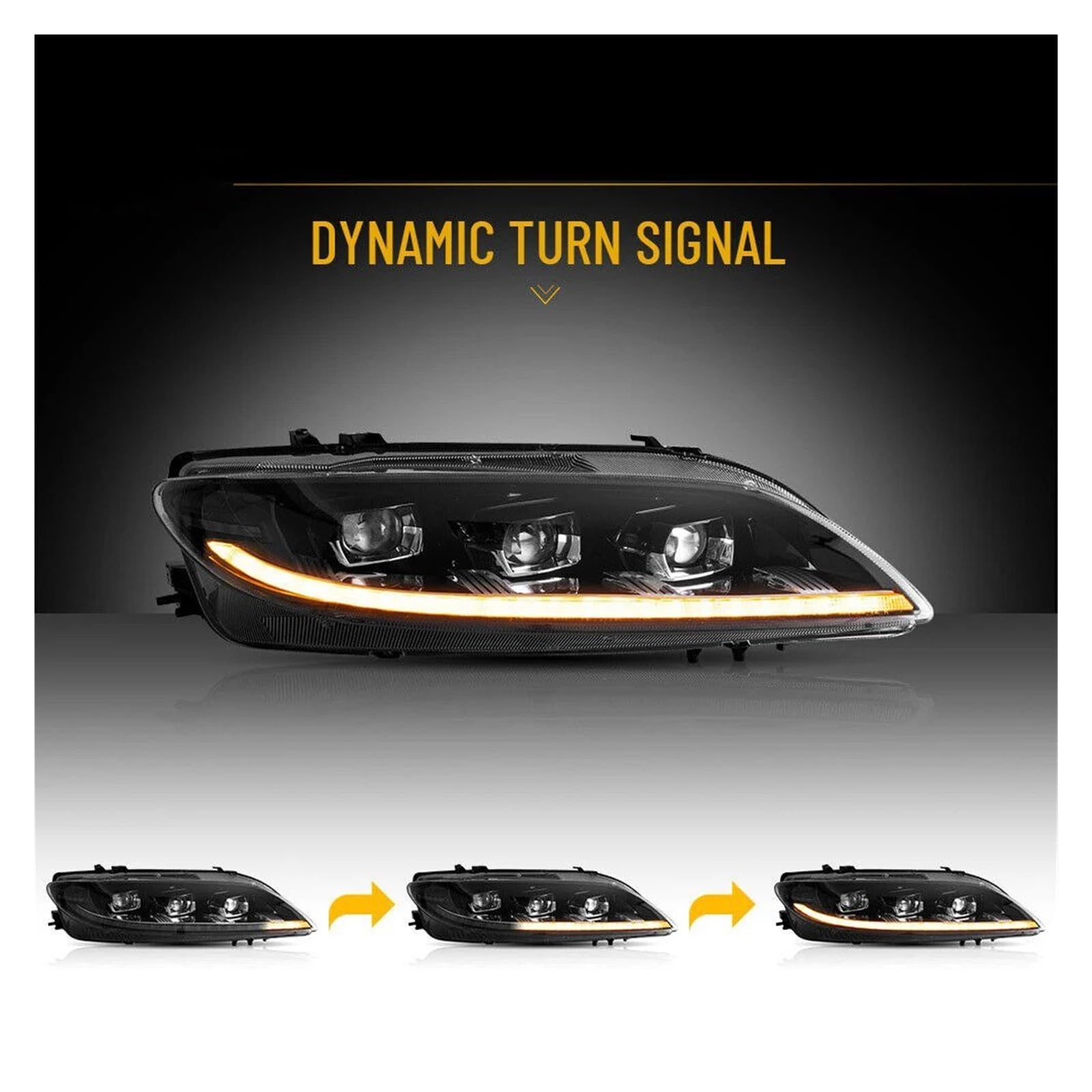 Gruppo Faro per Auto per Mazda 6 2003-2008, Coppia di Gruppi ottici per Auto, Lampada Frontale, Parti di Illuminazione per Tuning Auto, Plug And Play.