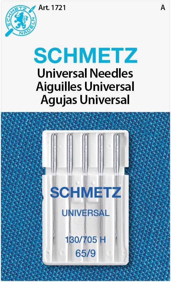 SCHMETZ Universal Sewing Machine Needles - Size 65/9, 5-Needle Cards, Pack of 1