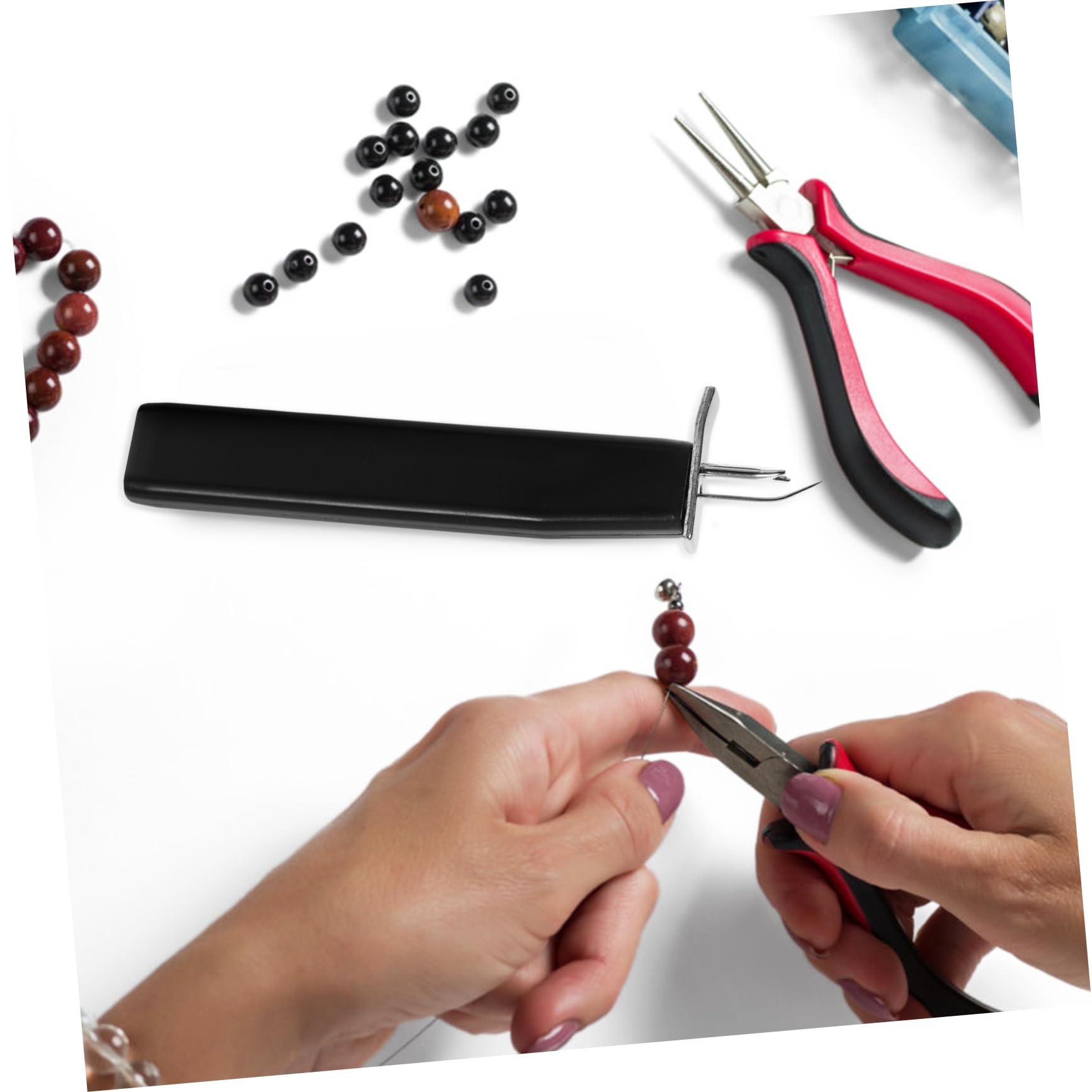 SHINEOFI 5piezas Herramienta Manual De Anudado Para Cuentas Dispositivo Para Hacer Cadenas De Joyas Para Proyectos De Bisutería y Accesorios