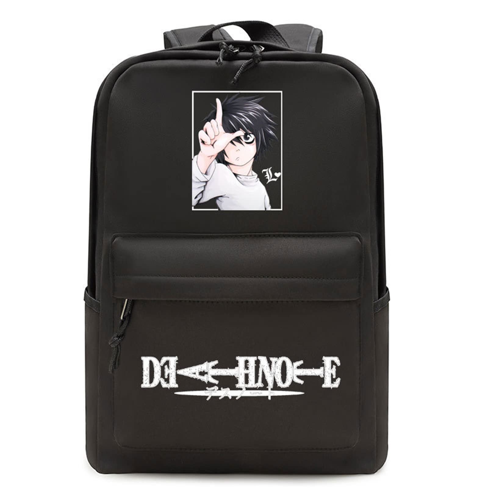 Famesale Men's # 1 Death Note Backpack Unisex Student Shoulder Bag L Lawliet Yagami Light Cosplay School Bag Travel Backpack Daypack For Girls Boys