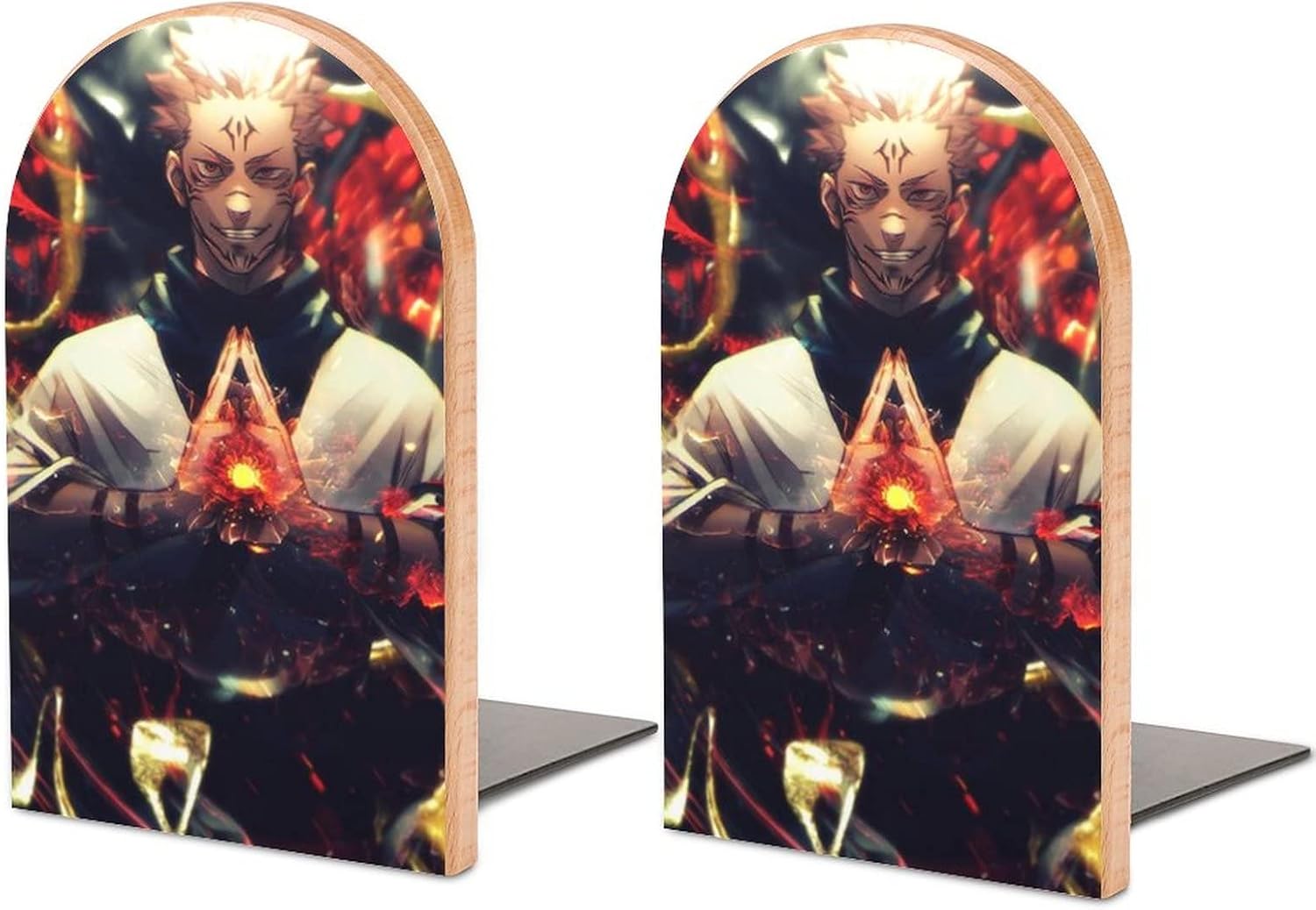 Power Anime Bookends Wood Book Divider Decorative Shelves