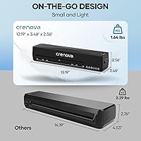 Vista 2 de Crenova Máquina laminadora con 10 hojas de laminación, máquina laminadora A4 caliente y fría con tecnología de calentamiento rápido, laminador